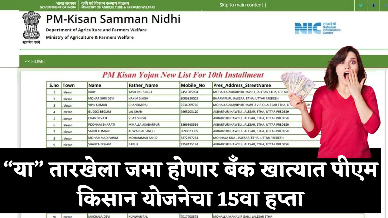 pm kisan 15th installment date